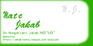 mate jakab business card